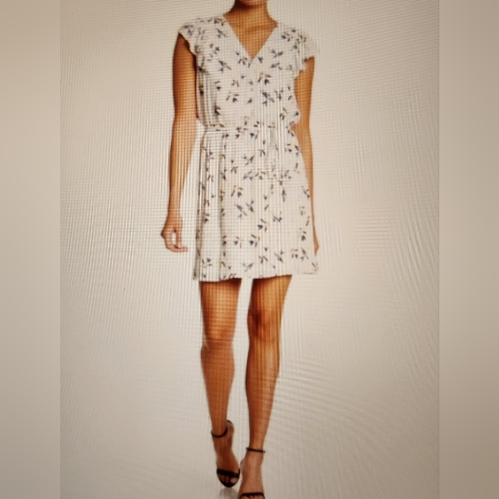 DR2 by Daniel Rainn Ruffle V-Neck Dress - Bird Pattern